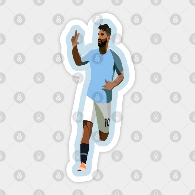 Sergio Aguero Sticker by Webbed Toe Design's